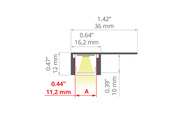 LED Unterputzprofil PDS-T-BOK